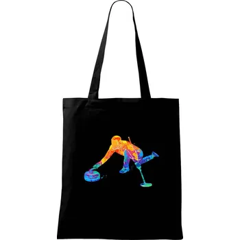 Nákupní taška Curling splash - Taška bavlněná - 42 x 38 cm ( Černá )