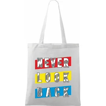 Never look back - Taška bavlněná - 42 x 38 cm ( Bílá )