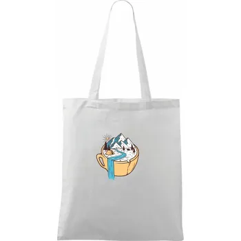 Hrnek plný výletování - Taška bavlněná - 42 x 38 cm ( Bílá )