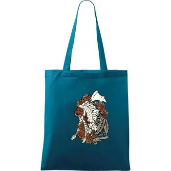 Indian čelenka - Taška bavlněná - 42 x 38 cm ( Petrolejová )