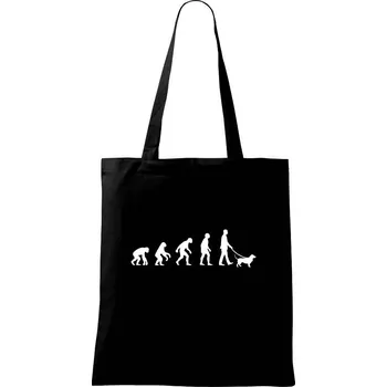 Evoluce pes baset (muž-žena) - Taška bavlněná - 42 x 38 cm ( Černá )
