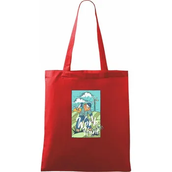 Nákupní taška Work Hard Farm - Taška bavlněná - 42 x 38 cm ( Červená )