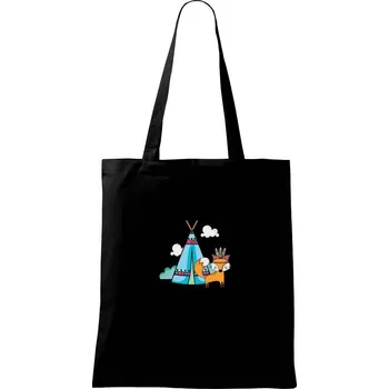 Indiánská liška - Taška bavlněná - 42 x 38 cm ( Černá )