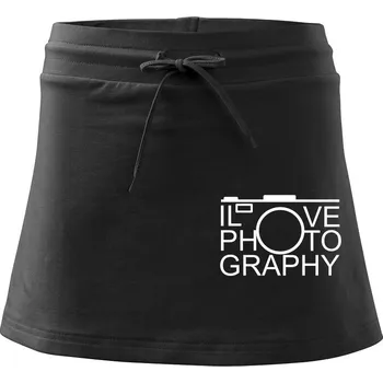 Dámské oblečení I love photography - Sportovní sukně - two in one - M ( Černá )