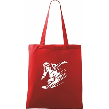 Nákupní taška Rychlý snowboardista - Taška bavlněná - 42 x 38 cm ( Červená )