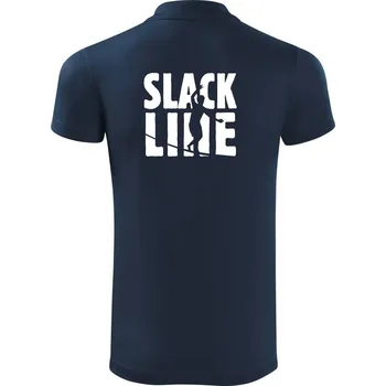 Pánská košile Slackline nápis - Polokošile Victory sportovní (dresovina) - L ( Námořní modrá (velmi tmavá - téměř černá) )