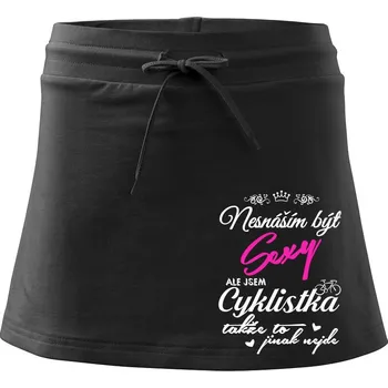 Dámské oblečení Nesnáším být sexy cyklista / Nesnáším být sexy cyklistka - Sportovní sukně - two in one - S ( Černá )