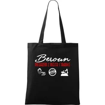 Nákupní taška Beroun město s tradicí - Taška bavlněná - 42 x 38 cm ( Černá )