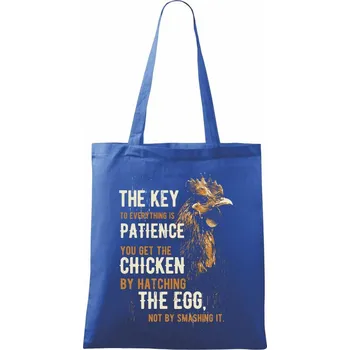 Nákupní taška Chicken patience - Taška bavlněná - 42 x 38 cm ( Královská modrá )