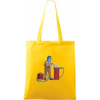 Svářeč pracuje - Taška bavlněná - 42 x 38 cm ( Žlutá )
