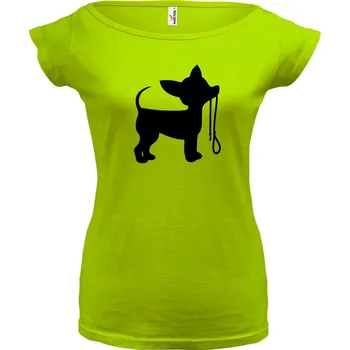 Dámské tričko PES S VODÍTKEM 3 (zelené, černý potisk) dámské velikost L (Dámské tričko s potiskem)