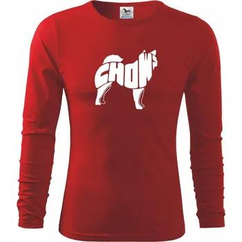 Chlapecké tričko Čau Čau - nápis v těle - Triko dětské Long Sleeve - 122 cm/6 let ( Červená )