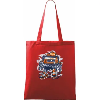 Nákupní taška Zombie kazeťák - Taška bavlněná - 42 x 38 cm ( Červená )