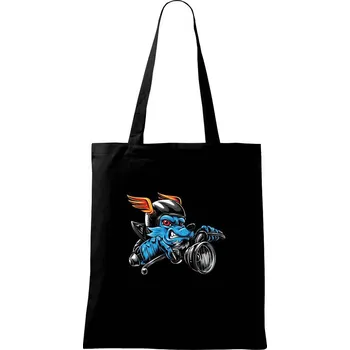 Nákupní taška Motorkář vlk - Taška bavlněná - 42 x 38 cm ( Černá )
