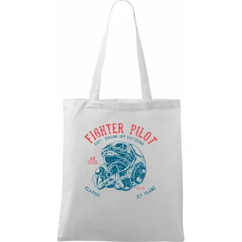 Fighter Pilot - Taška bavlněná - 42 x 38 cm ( Bílá )