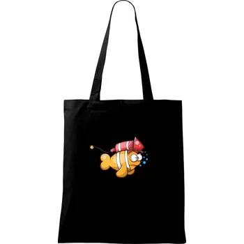Nákupní taška Raketová ryba - Taška bavlněná - 42 x 38 cm ( Černá )