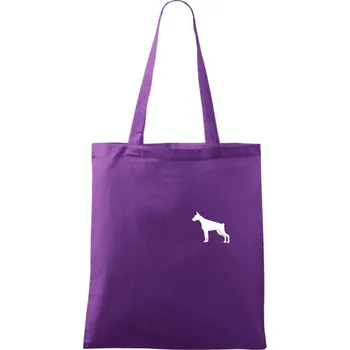 Dobrman ikona prso - Taška bavlněná - 42 x 38 cm ( Fialová )