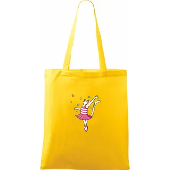 Kočka baletka - Taška bavlněná - 42 x 38 cm ( Žlutá )