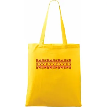 Vánoční vzor - jelen a vločka - Taška bavlněná - 42 x 38 cm ( Žlutá )
