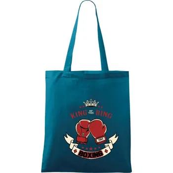 King of the Ring - dvě rukavice - Taška bavlněná - 42 x 38 cm ( Petrolejová )