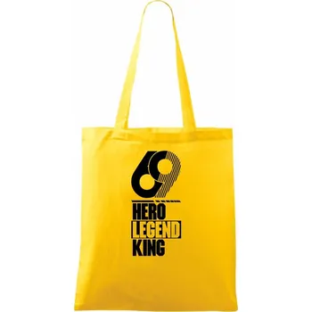 Hero, Legend, King x Queen 1969 - Taška bavlněná - 42 x 38 cm ( Žlutá )