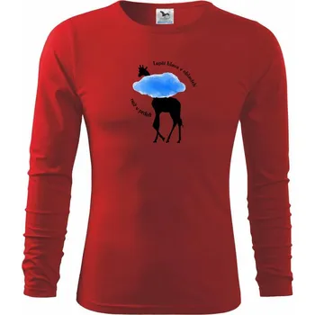 Chlapecké tričko Hlava v oblacích - Triko dětské Long Sleeve - 134 cm/8 let ( Červená )