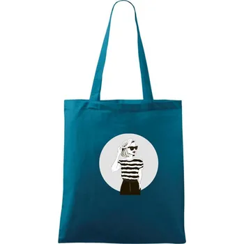 Modelka od moře - Taška bavlněná - 42 x 38 cm ( Petrolejová )