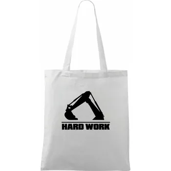Nákupní taška Hard Work lžíce - Taška bavlněná - 42 x 38 cm ( Bílá )