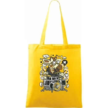 Žirafa bubeník - Taška bavlněná - 42 x 38 cm ( Žlutá )