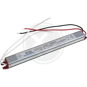 Napájecí zdroj pro osvětlení ILLUMAXX tenký napěťový zdroj hliníkové pouzdro 24W 12V, 2A IP67 (spínaný napěťový zdroj AC/DC tenký, zrcadlový)