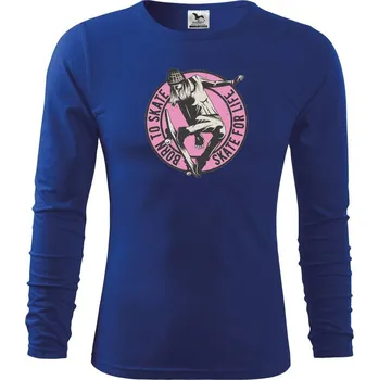 Chlapecké tričko Skate girl pink - Triko dětské Long Sleeve - 122 cm/6 let ( Královská modrá )