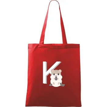 Nákupní taška Křeček - písmeno - Taška bavlněná - 42 x 38 cm ( Červená )