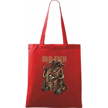 Nákupní taška Old tech robot - Taška bavlněná - 42 x 38 cm ( Červená )
