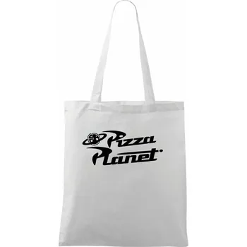 Nákupní taška Pizza Planet - Taška bavlněná - 42 x 38 cm ( Bílá )