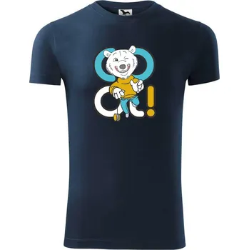 Pánské tričko Cool medvěd - Viper FIT - Pánské zůžené tričko - M ( Námořní modrá (velmi tmavá - téměř černá) )