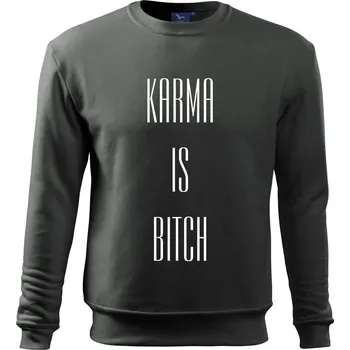 Chlapecké tričko Karma nápis velký - Mikina Essential dětská - 146 cm/10 let ( Tmavá břidlice (šedá se zeleným nádechem) )