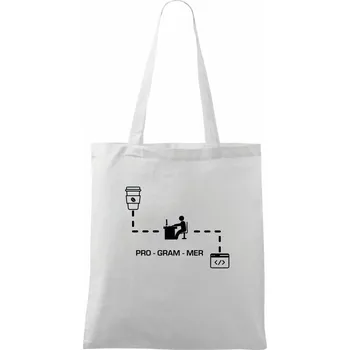 Programer code - Taška bavlněná - 42 x 38 cm ( Bílá )
