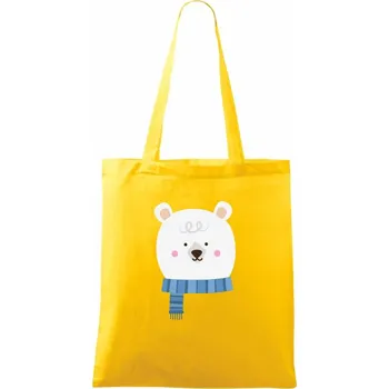 Medvěd se šálou - Taška bavlněná - 42 x 38 cm ( Žlutá )