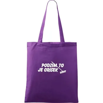 Nákupní taška Podzim to je oříšek - Taška bavlněná - 42 x 38 cm ( Fialová )
