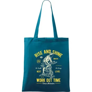 Work Out Time - Taška bavlněná - 42 x 38 cm ( Petrolejová )