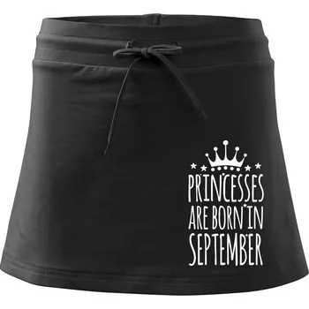 Dámská sukně Princesses are born in September - Sportovní sukně - two in one - XL ( Černá )