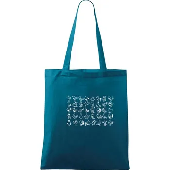 Mnoho ptáků - Taška bavlněná - 42 x 38 cm ( Petrolejová )