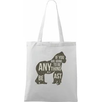 Nákupní taška Gorilla beast - Taška bavlněná - 42 x 38 cm ( Bílá )