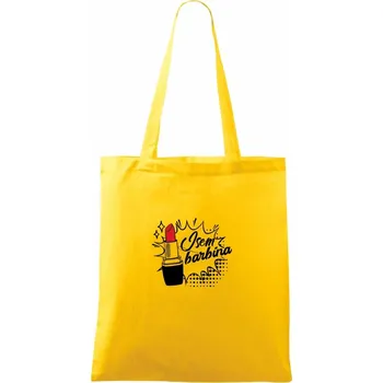 Nákupní taška Jsem barbína rtěnka - Taška bavlněná - 42 x 38 cm ( Žlutá )