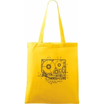 Nákres kotoučový přehrávač - Taška bavlněná - 42 x 38 cm ( Žlutá )