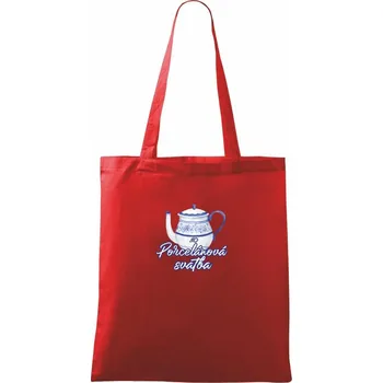 Nákupní taška Porcelánová svatba 20 - Taška bavlněná - 42 x 38 cm ( Červená )