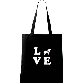 Nákupní taška Bernský salašnický pes love - Taška bavlněná - 42 x 38 cm ( Černá )