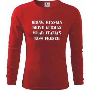 Chlapecké tričko Návod na život - vojensky - Triko dětské Long Sleeve - 158 cm/12 let ( Červená )