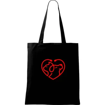 Nákupní taška Veterinář srdce - Taška bavlněná - 42 x 38 cm ( Černá )