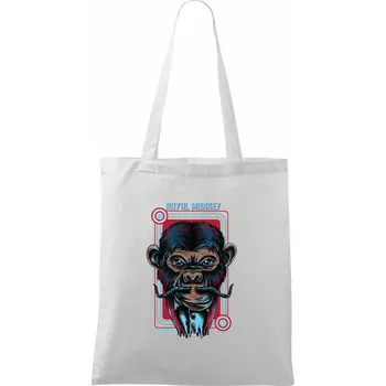 Nákupní taška Královská opice - Taška bavlněná - 42 x 38 cm ( Bílá )